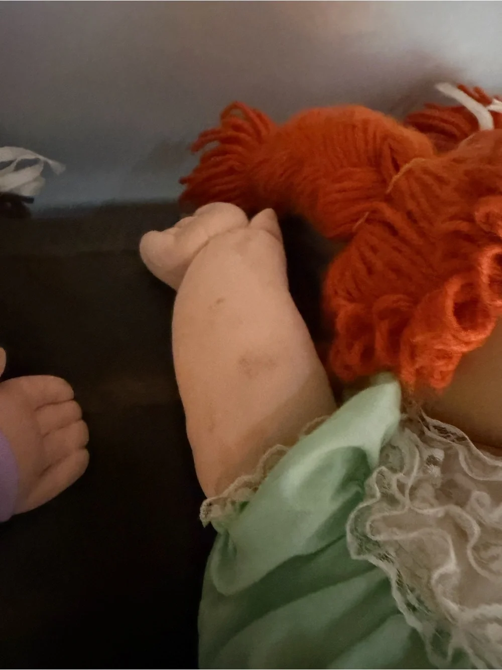 Pair of 1980s Cabbage Patch Dolls in Mint Green and Lavender